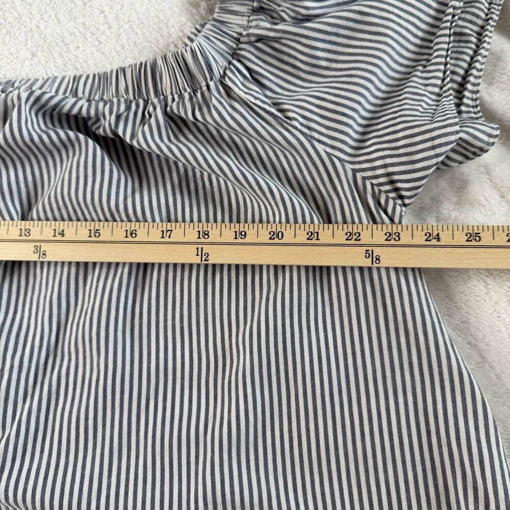Old Navy Women's 1X Blue White Striped Off Shoulder Cotton Top Coastal Boho - Picture 12 of 15